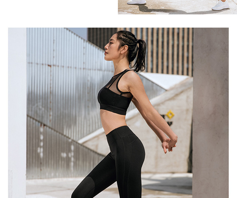 mesh elastic quick-drying tight high waist crop yoga trousers NSRQF136513