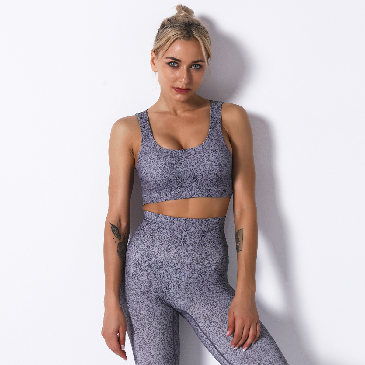 printed sexy flower breathable gather yoga bra NSNS10689
