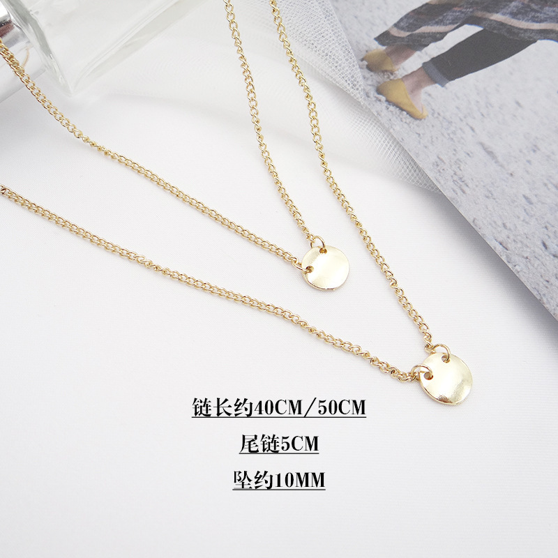 Hot Selling Fashion Double Layer Small Disc Necklace Wholesale display picture 1