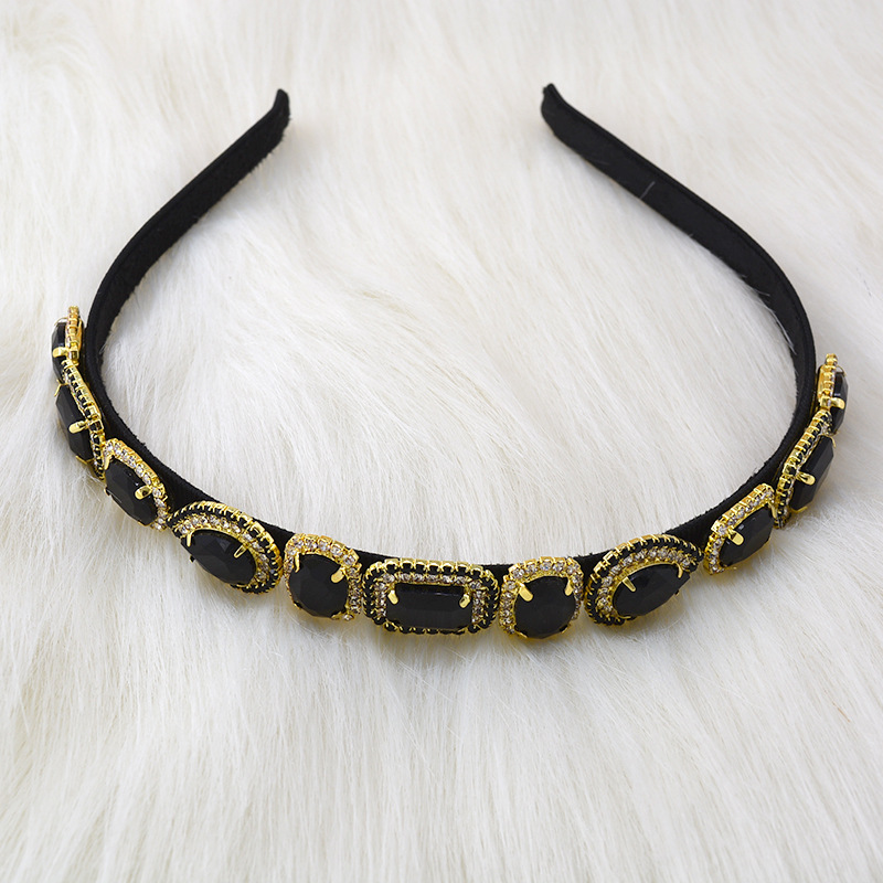 New Fashion Baroque Rhinestone Geometry Casual Color Diamond Cheap Hair Band Wholesale display picture 2