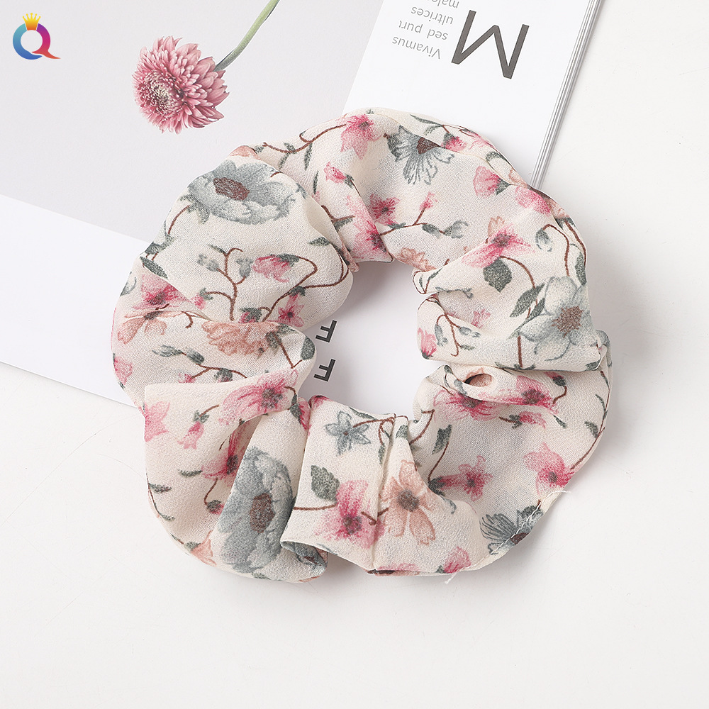 New Fashion Printed Chiffon Hair Ring Fabric Cheap Sweet Hair Ring Wholesale display picture 16