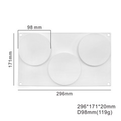 3-in-a-Row Round Filled Mousse Mold DIY Baking Mold Sugarpaste Cake Silicone Mold Amazon Baking Utensils