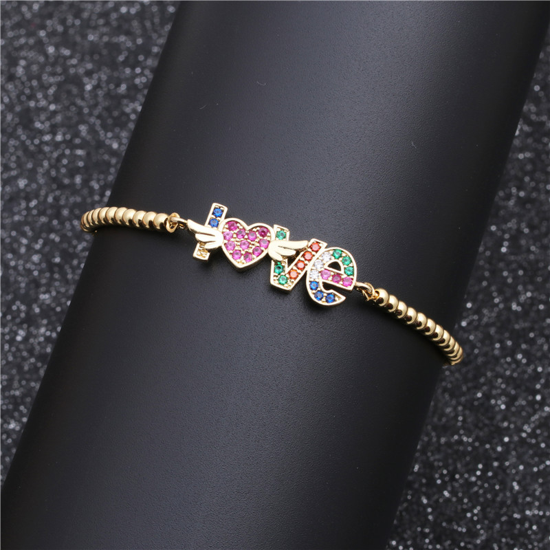 micro-inlaid zircon palm love adjustable bracelet