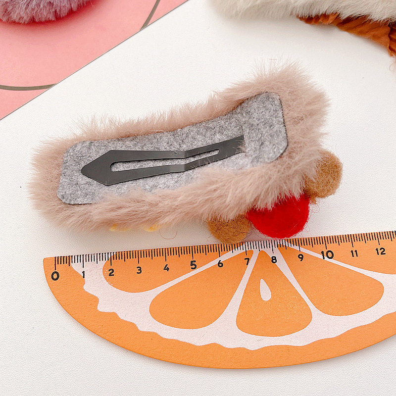 Cartoon Color Matching Furry Hair Ring Hair Clip display picture 2