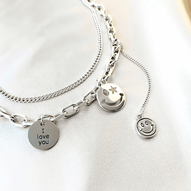 Retro fashionable brand necklace with letters