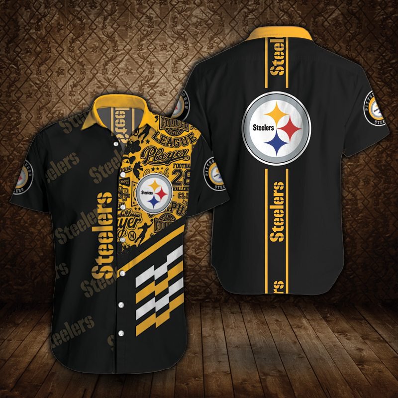 Foreign Trade Summer Men's Casual 3D Digital Printing NFL Football Hawaii Cardigan Shirt Short-sleeved T-shirt Team