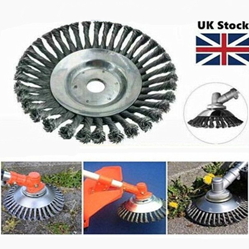 割草机碗型扭丝打草轮 6寸 8寸扭结打草头钢丝刷 园林工具除草刷