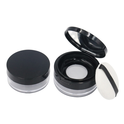 10g 20g sample travel portable packaging box flip lid with mirror powder puff bottle powder empty box loose powder box