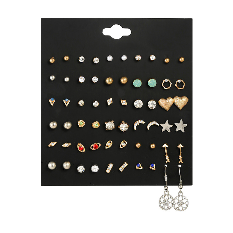 New Hot Sale Earring Set Geometric Shape 30 Pairs Of Earrings Wholesale Nihaojewelry display picture 5