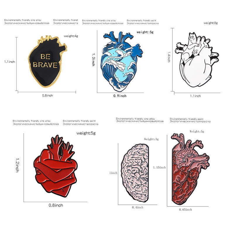 Daily Occasion Fashion Pin Heart Alloy Stoving Varnish Unisex Brooches