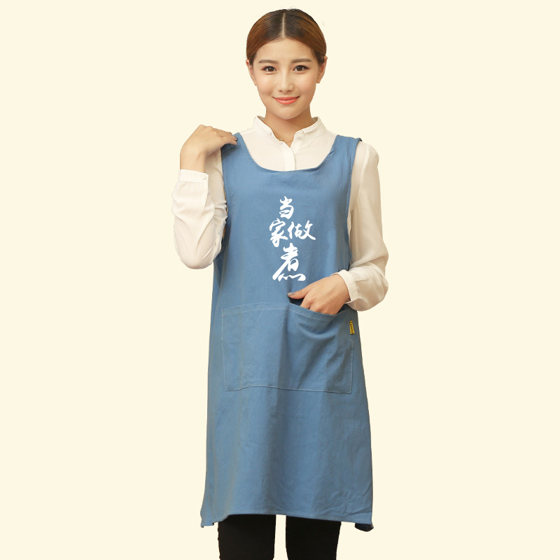 Delantal de cocina en casa lindo japonés anti-incrustante logotipo personalizado overoles de las mujeres de estilo coreano de moda de la cintura de los hombres de impresión