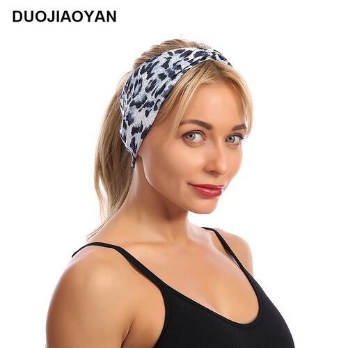 3pcs Europe and the United States  creative designs of leopard print cross headband fitness sports yoga latin dance hairband turban for female