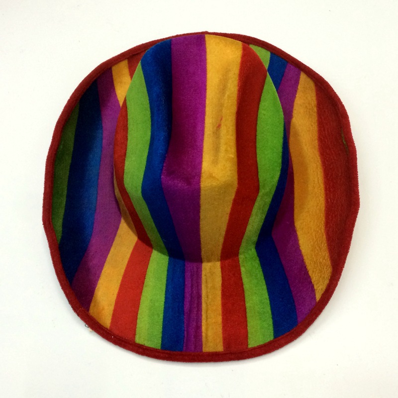 Foreign gay rainbow cowboy hat Festival party bar Composite Cowboy striped colorful striped cowboy hat detail image 4