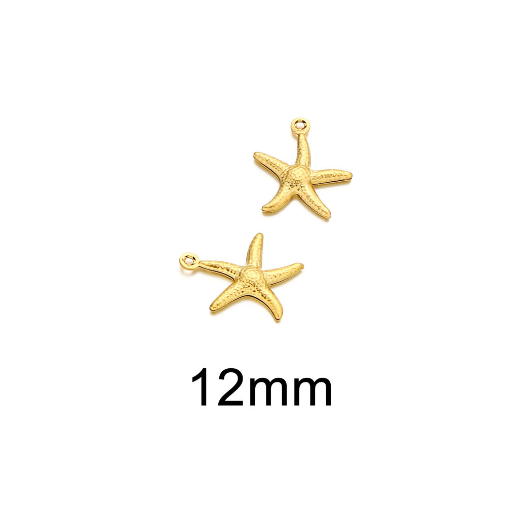 12mm, 19mm Jewelry Making Size 1 Piece 12mm 19mm 304 Stainless Steel Scallop Starfish Pendant