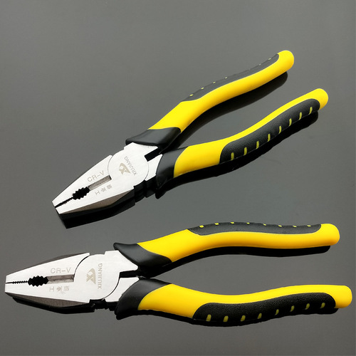 Tiger skin wire pliers 8-inch industrial grade crv heavy-duty multi-functional labor-saving vise needle nose pliers card packaging