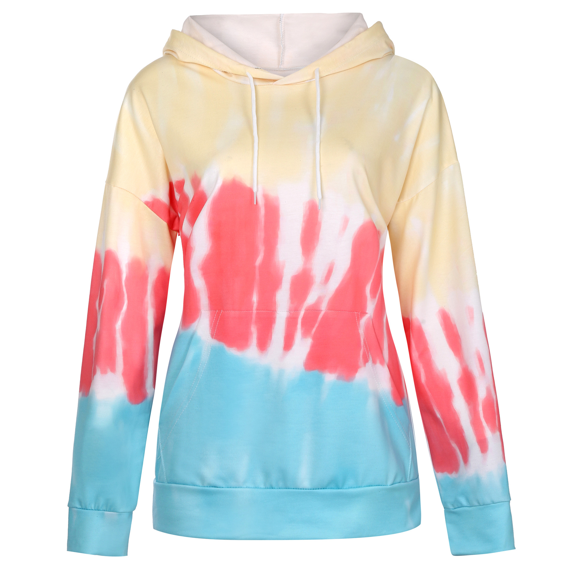 women s loose tie-dye printed hooded long-sleeved sweater NSYD3825