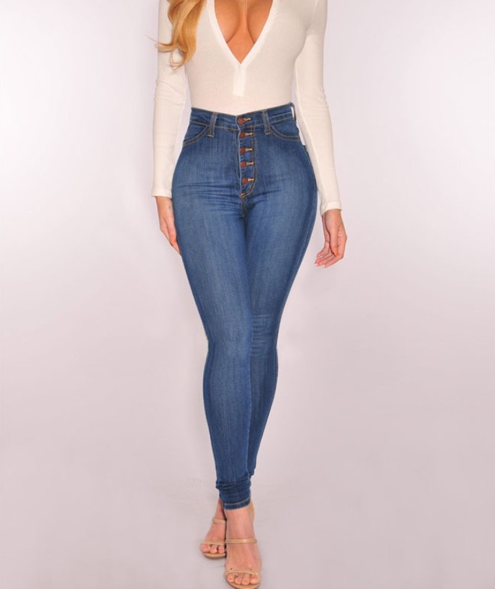 High Waist Sexy Stretch Slim Jeans NSYF12453