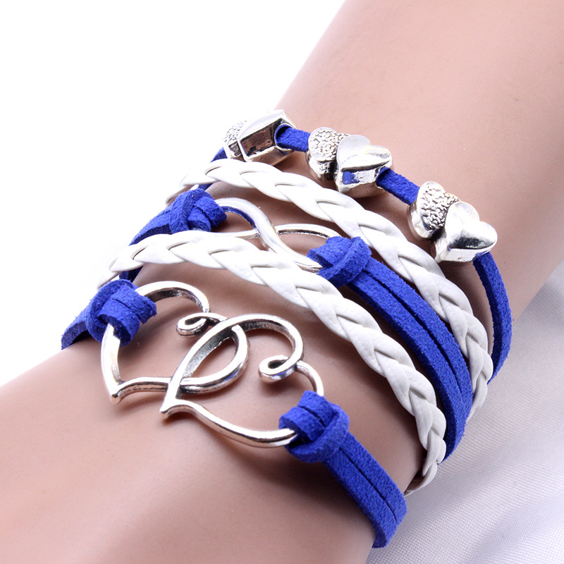 Fashion Heart Shape Pu Leather Alloy Plating Women's Bracelets 1 Piece display picture 2