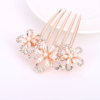 Retro hair accessory with bow, metal hairgrip from pearl, hairpins, flowered, wholesale