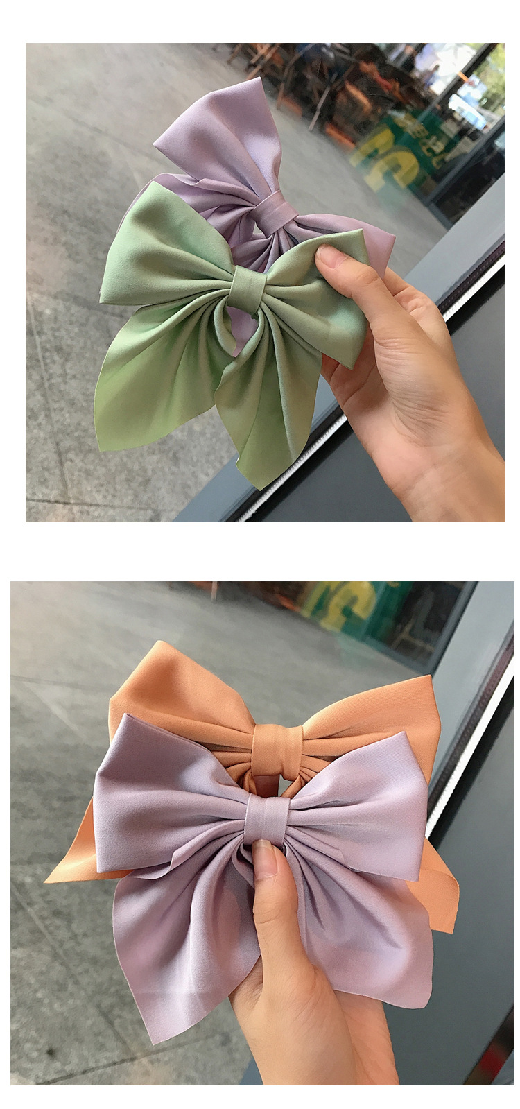 Korean Hairpin Headdress Solid Color Bow Duckbill Clip Hairpin Wholesale display picture 3