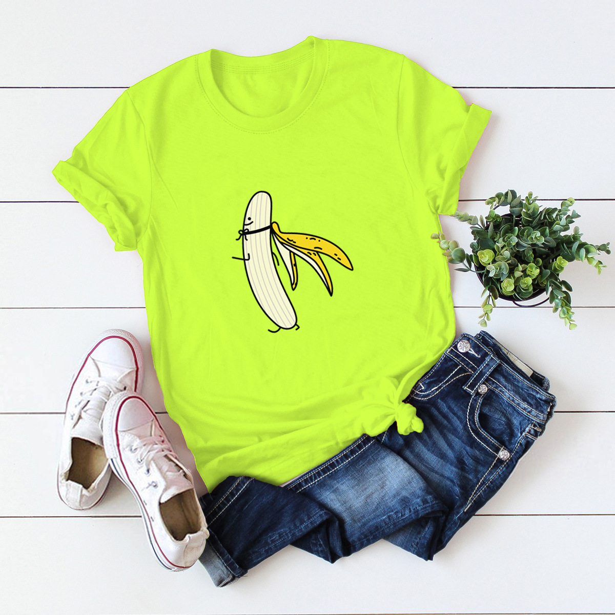 casual will fly banana short sleeve women s T-shirt NSSN1773