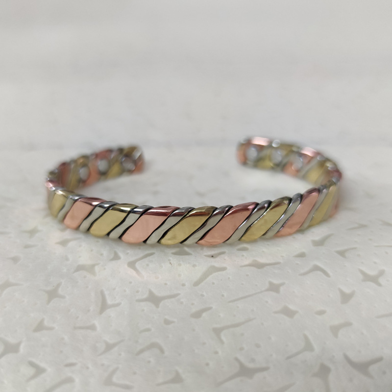 Magnetic Design Simple Style Classic Style Color Block Copper Magnetic Men's Bangle Men Cuff & Bangle