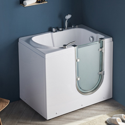 英族步入式浴缸家用老人殘疾人無障礙深泡坐式按摩側開門防滑浴缸