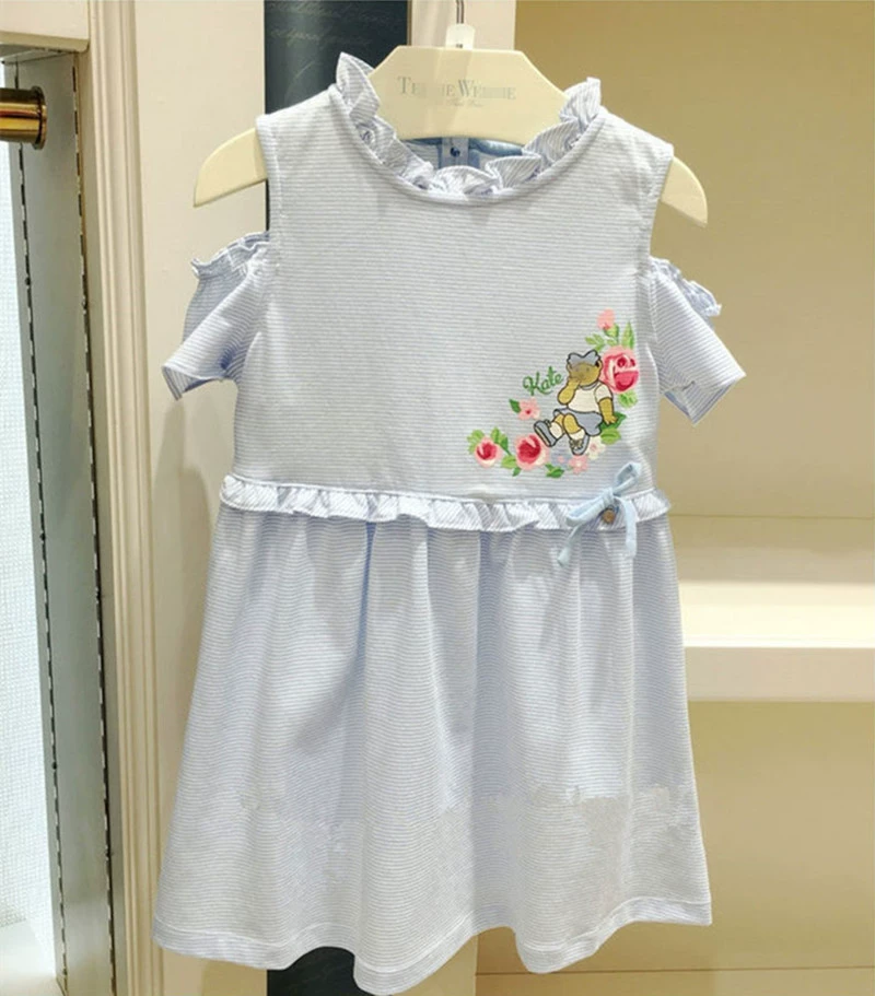 Летний новый girl полосӑнное платье без бретелей TKOM92454K