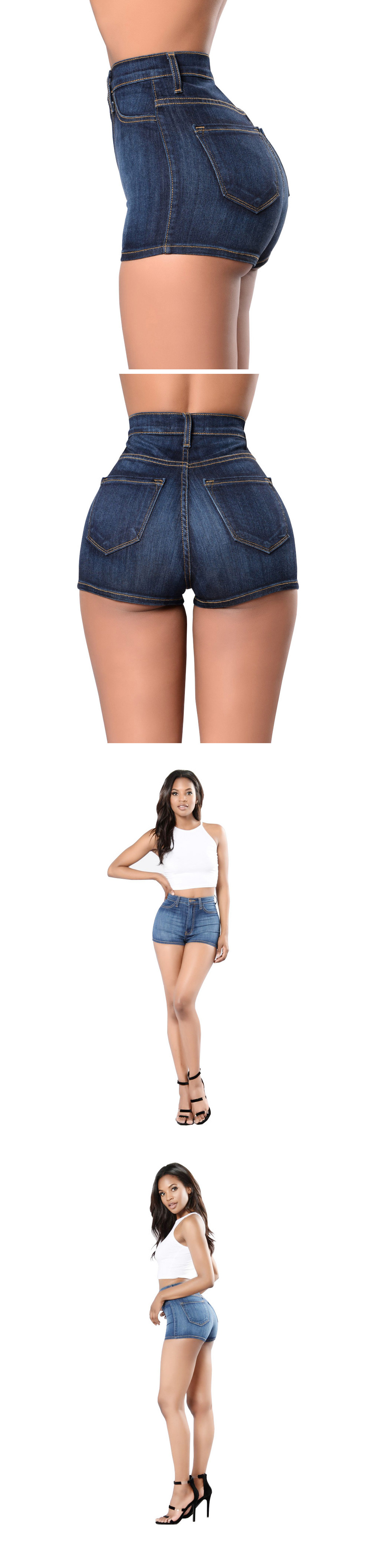 retro blue denim shorts NSYB65156