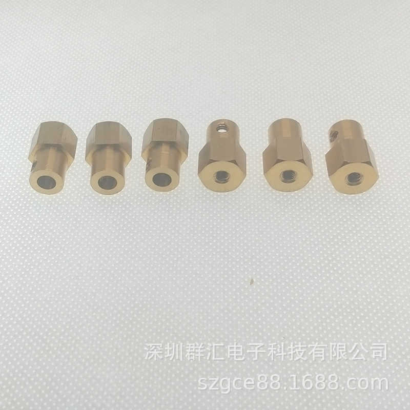 厂家直供现货黄铜六角联轴器坦克小车麦克纳姆轮连接器配件批发