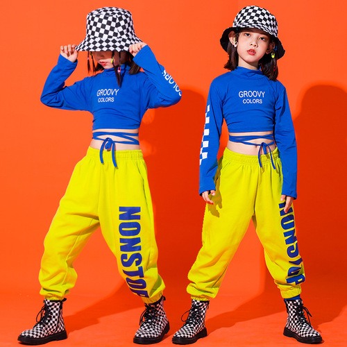 Children's Jazz hiphop street Dance Costume Girls Rapper gogo dancer Dance Costumes Hip-hop Outfits for girls party model show Catwalk Costumes