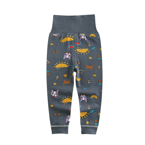 Spring and Autumn Children's Pure Cotton Long Pants Baby High Waist Guard Pants Infant Open Panties Boys and Girls Underwear Sleep Pants 