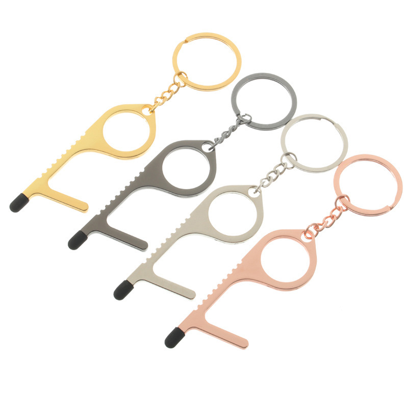 edc door opener keychain anti-epidemic anti-virus metal keychain anti-contact protection isolation key pendant edc door opener keychain anti-epidemic anti-virus metal keychain anti-contact protection isolation key pendant