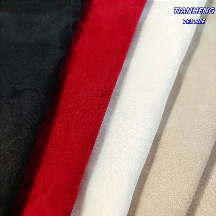 春夏薄款色丁玫瑰提花衬衫吊带裙睡衣家居服连衣裙服饰DIY面料批