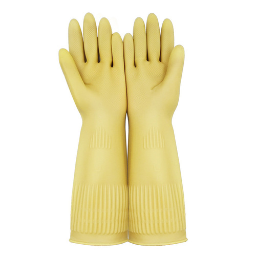 MeiDe Nubuck Home Cleaning Dishwashing Latex Gloves, Cleaning Household Cleaning Kitchen Extended Rubber Dishwashing Gloves for Women