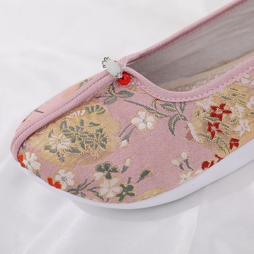 Fairy Chinese folk dance hanfu shoesancient costume increased within thick high-heeled platform hanfu embroidered shoes children