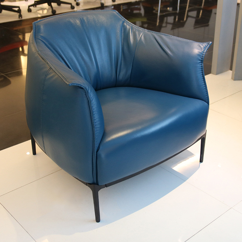 现代简约办公沙发茶几组合商务接待室会客沙发贵宾三人位真皮沙发|ms