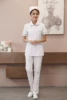 White doll, trousers, doll collar, with short sleeve