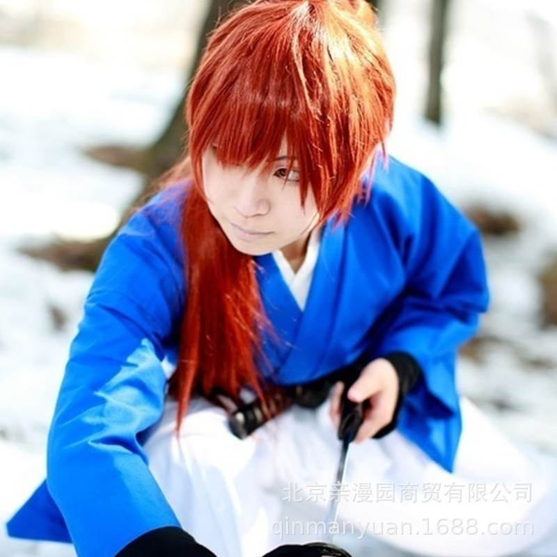 浪客剑心绯村剑心cos服男蓝色剑道和服漫展万圣节cosplay服装现货-阿里巴巴