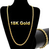 Golden necklace with pigtail suitable for men and women, Aliexpress, 18 carat, 3mm