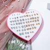 Earrings heart-shaped with letters, plastic cartoon set, 36 pair, European style