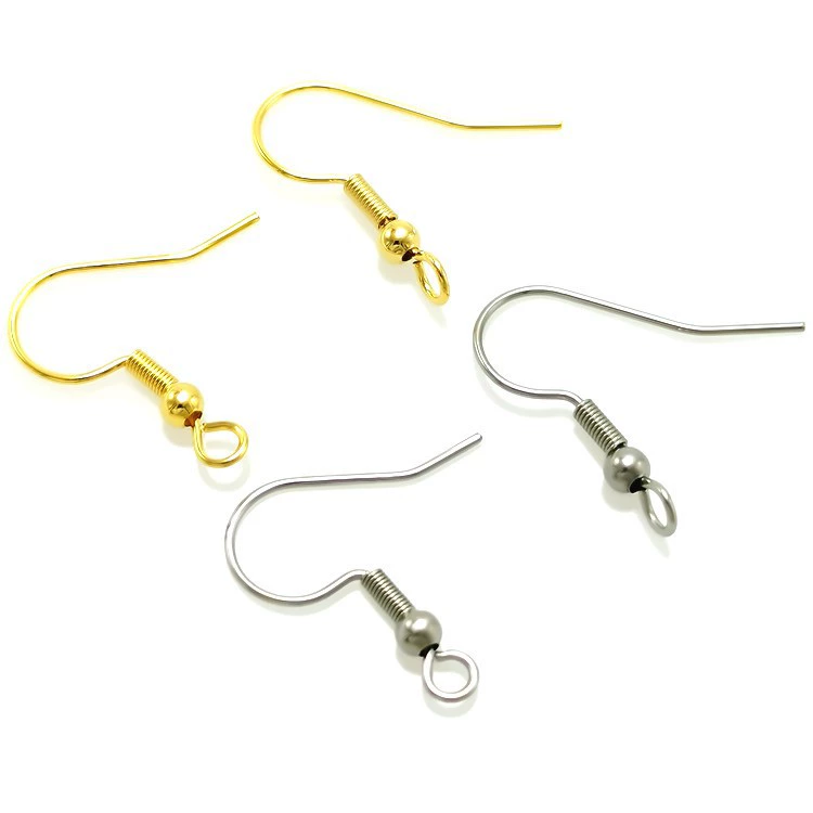 DIY jewelry 316 stainless steel ear hook fish mouth -shaped spring ear hook ring/not easy to pass/sensor cross circular ear hook