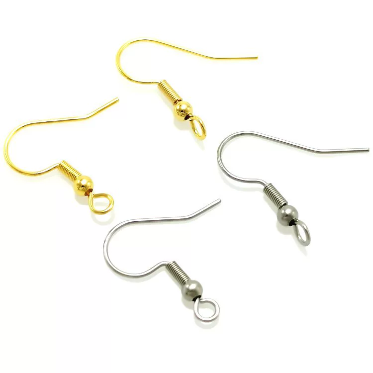 DIY jewelry 316 stainless steel ear hook fish mouth -shaped spring ear hook ring/not easy to pass/sensor cross circular ear hook