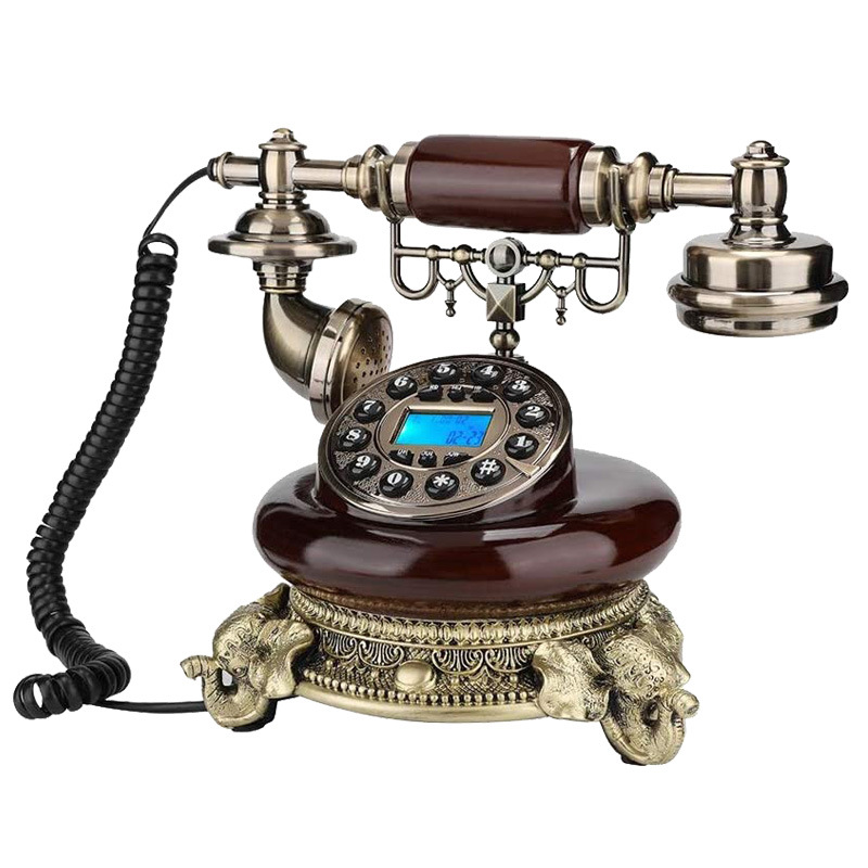 仿古欧式电话机厂家批发古董电话机 仿木家用固定复古电话机座机