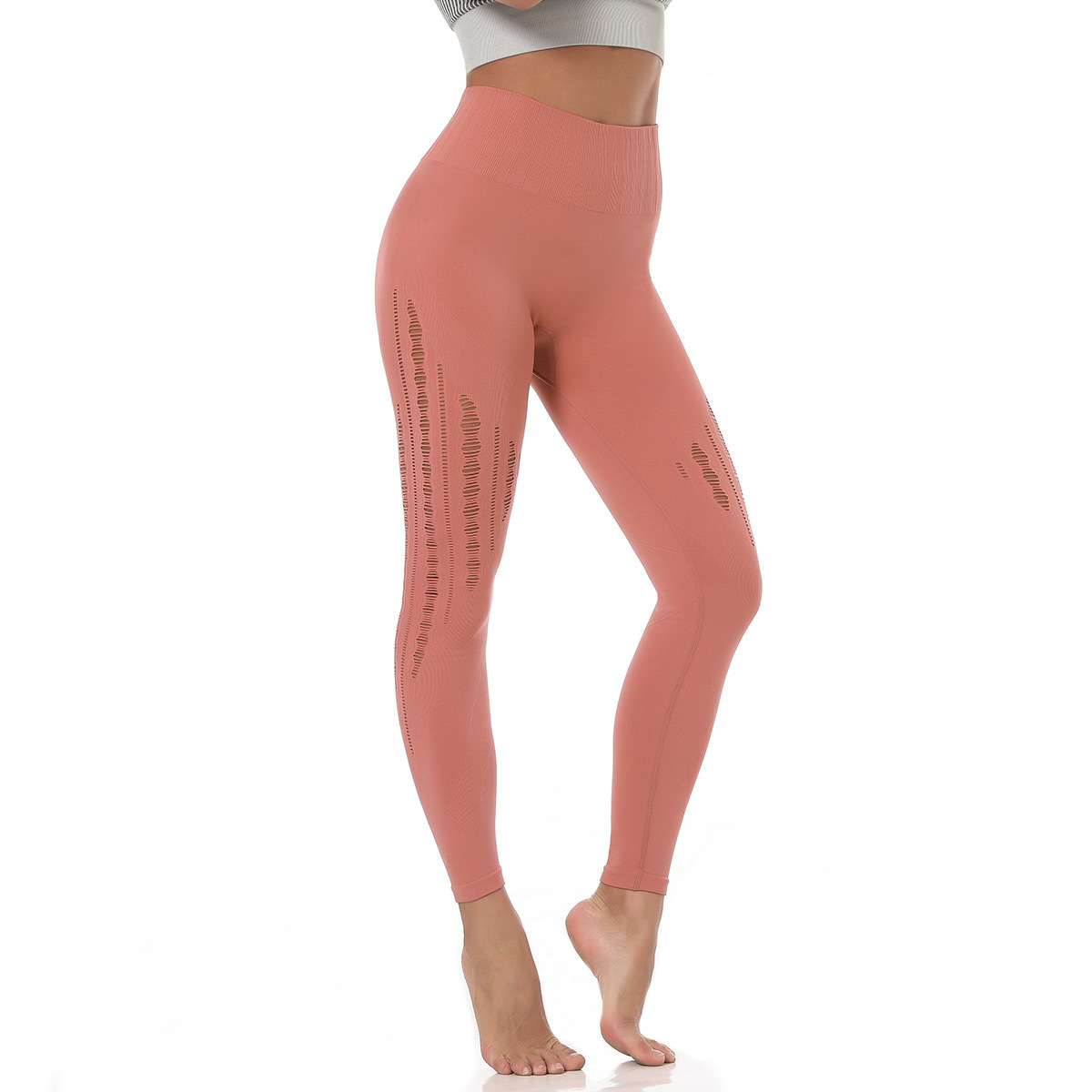 pantalones de fitness de cintura alta sin costuras de secado rápido y transpirables para mujer NSNS11054