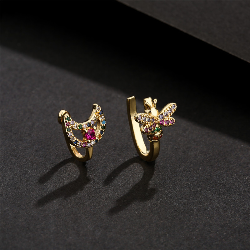 fashion simple copper micro-inlaid ear clip