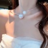 Choker from pearl, sexy necklace, chain for key bag , diamond encrusted, internet celebrity