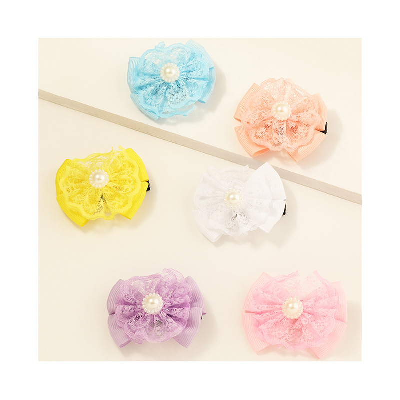 Korea New  Super Fairy Lace Pearl Hairpin display picture 2