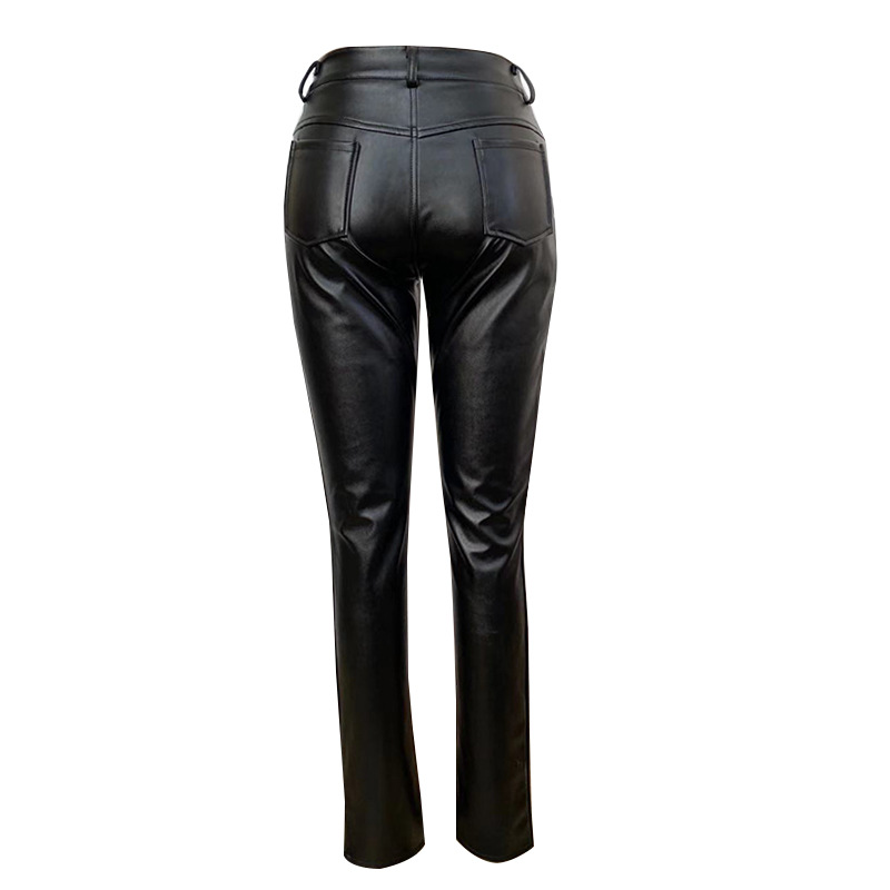 High Waist Tight Pu Leather Pants NSHPH108234