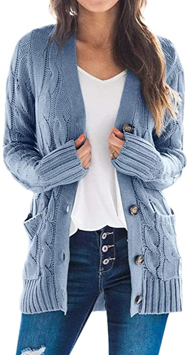 Suéter Cárdigan Nuevo de Otoño-Invierno 2026 para Mujer, Estilo Europeo y Americano, Cuello en V, Cierre de un Botón, Manga Larga, Chaqueta de Punto